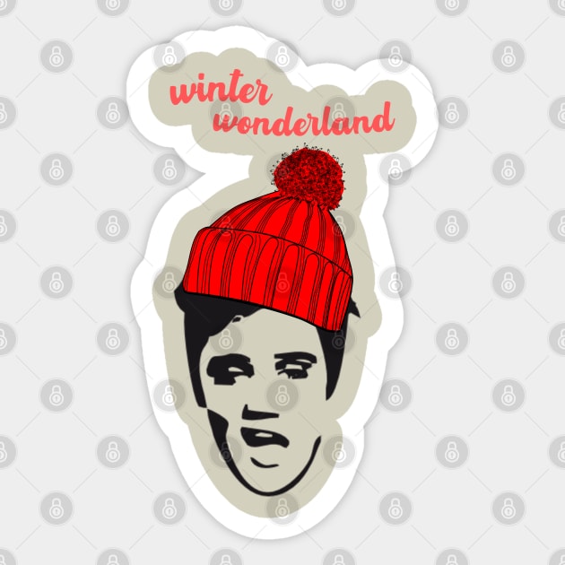 winter wonderland Elvis Sticker by Love My..